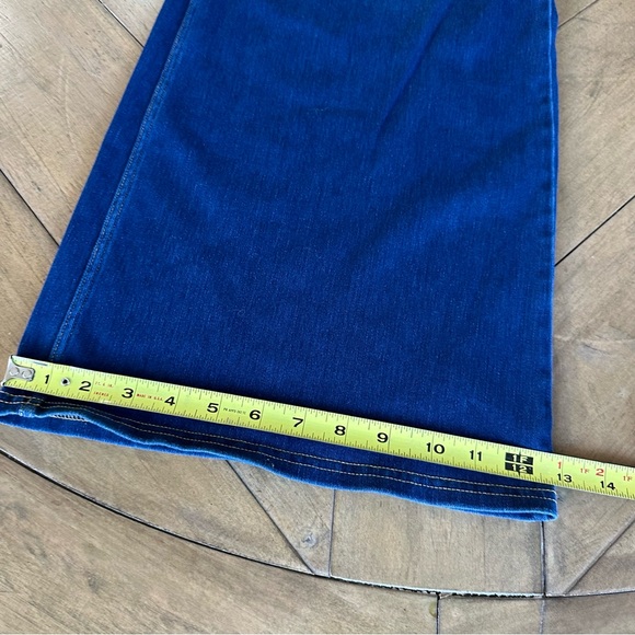 Halara Wide-Leg Blue Denim Women's Pull-On Stretch Solid Jeans Pockets Womens M - Picture 7 of 8